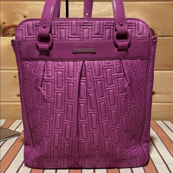 Vera Bradley Women’s Tote Bag – Purple Nylon with Patent Leather Trim - Picture 2 of 13